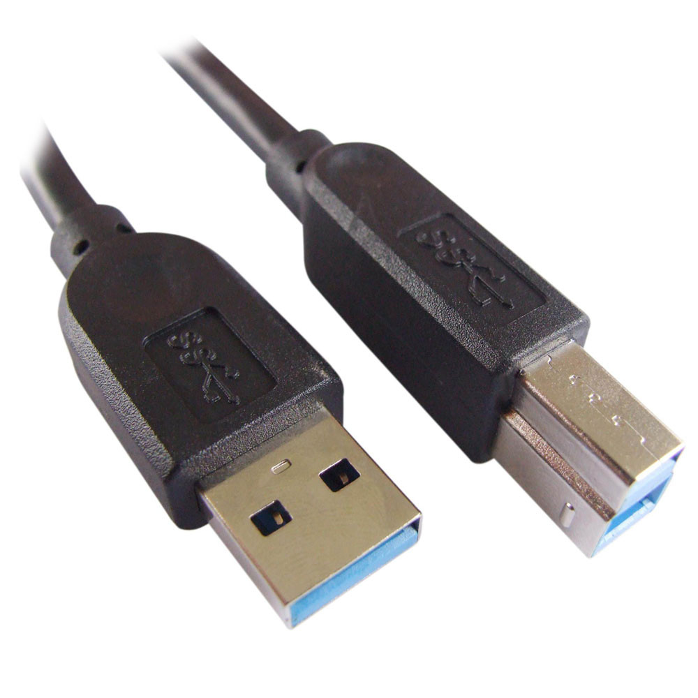 USB 3.0 AB Cable - MM, Black, 10ft