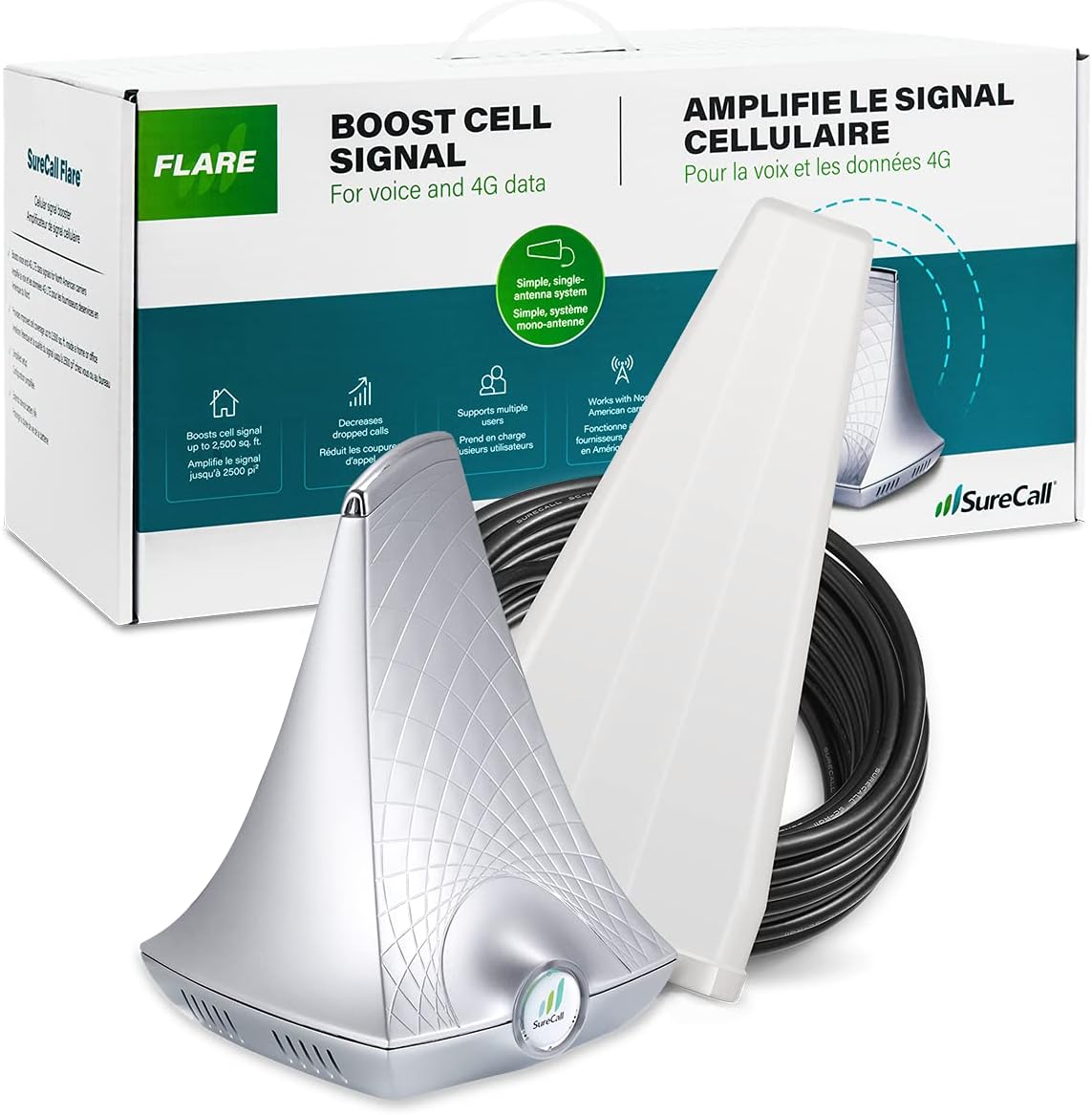 SureCall Flare 3.0 Cell Phone Signal Booster for Home/Office up to 3500 sq ft