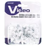 60 WHITE NAIL IN CABLE CLIPS
