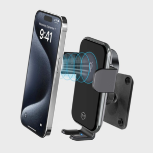 Qi 15W Wireless Car Charger Mount With AMPS Plate