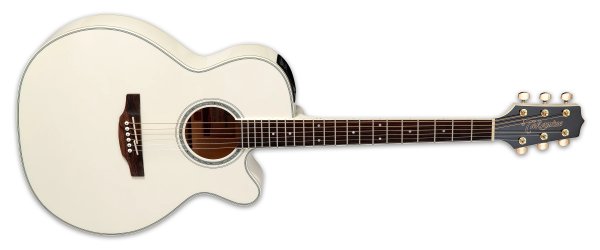 Takamine G Series NEX Cutaway, Electric/Acoustic, Pearl White With Case